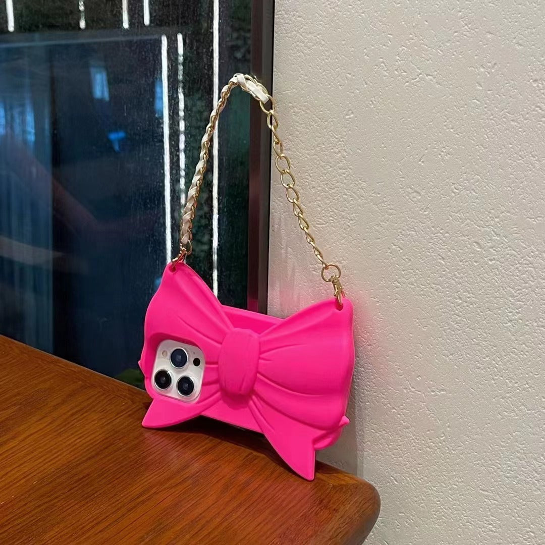 Barbie Bow Silicone iPhone Case for 11-16PM.
