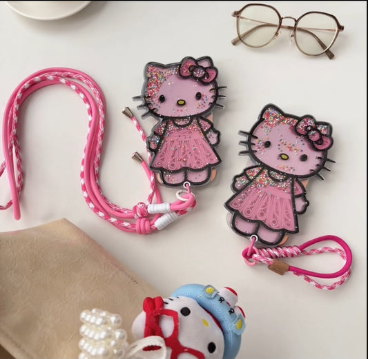 KT,PPG,DORAMAN-Slide Makeup Mirror cases for iPhone 13 14 15 16 17 18 series,Cute protective Creative and pretty