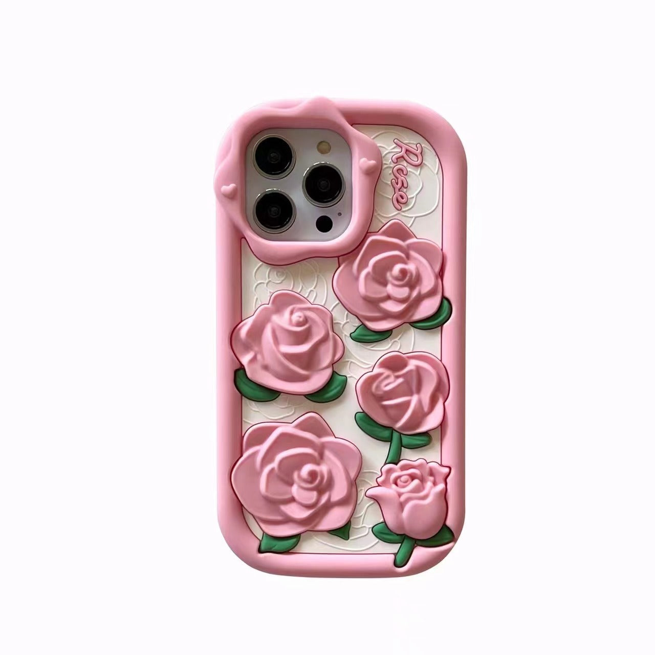 Pink Rose Flower case for iPhone 11-15PM.
