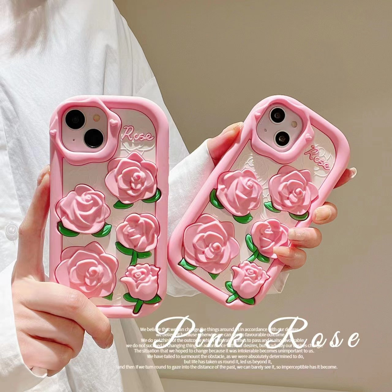 Pink Rose Flower case for iPhone 11-15PM.