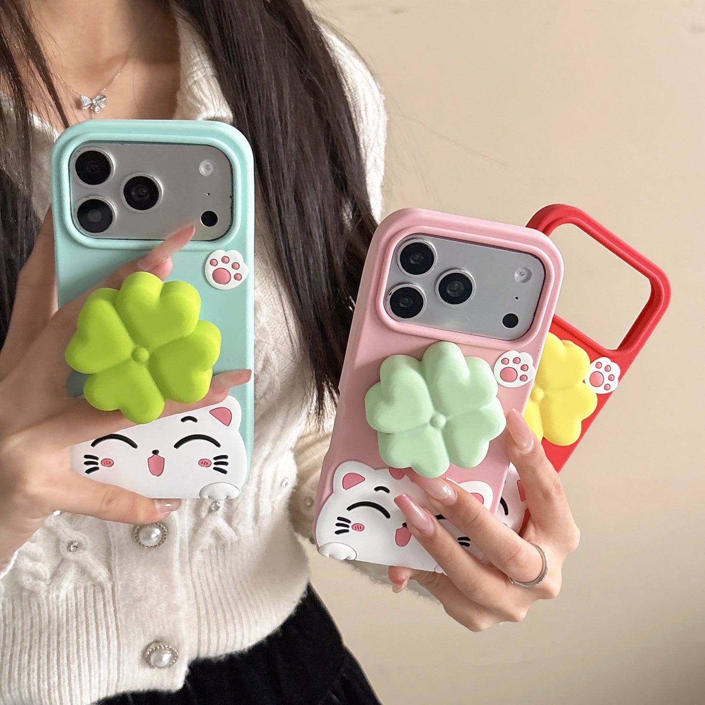 Spinning flower cat soft silicone case for iPhone 12-17series. free shipping.