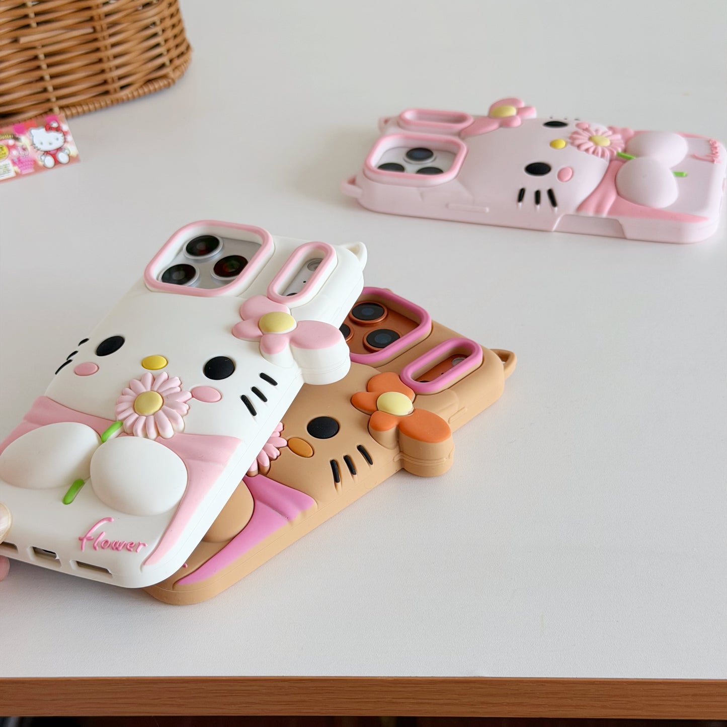 Soft flower kt butterfly silicone Phone Case for iPhone 12pm-17 series.free shipping.