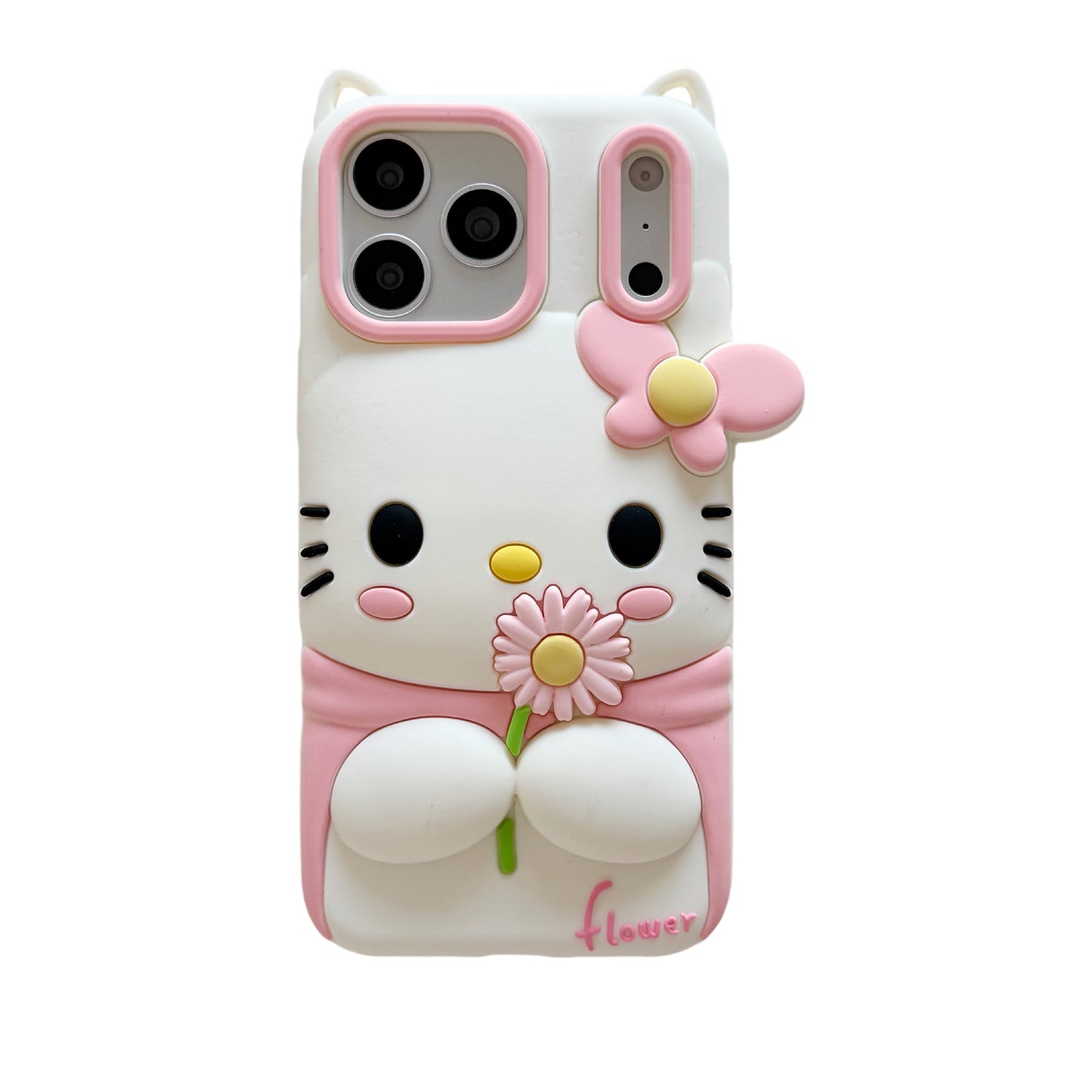 Soft flower kt butterfly silicone Phone Case for iPhone 12pm-17 series.free shipping.