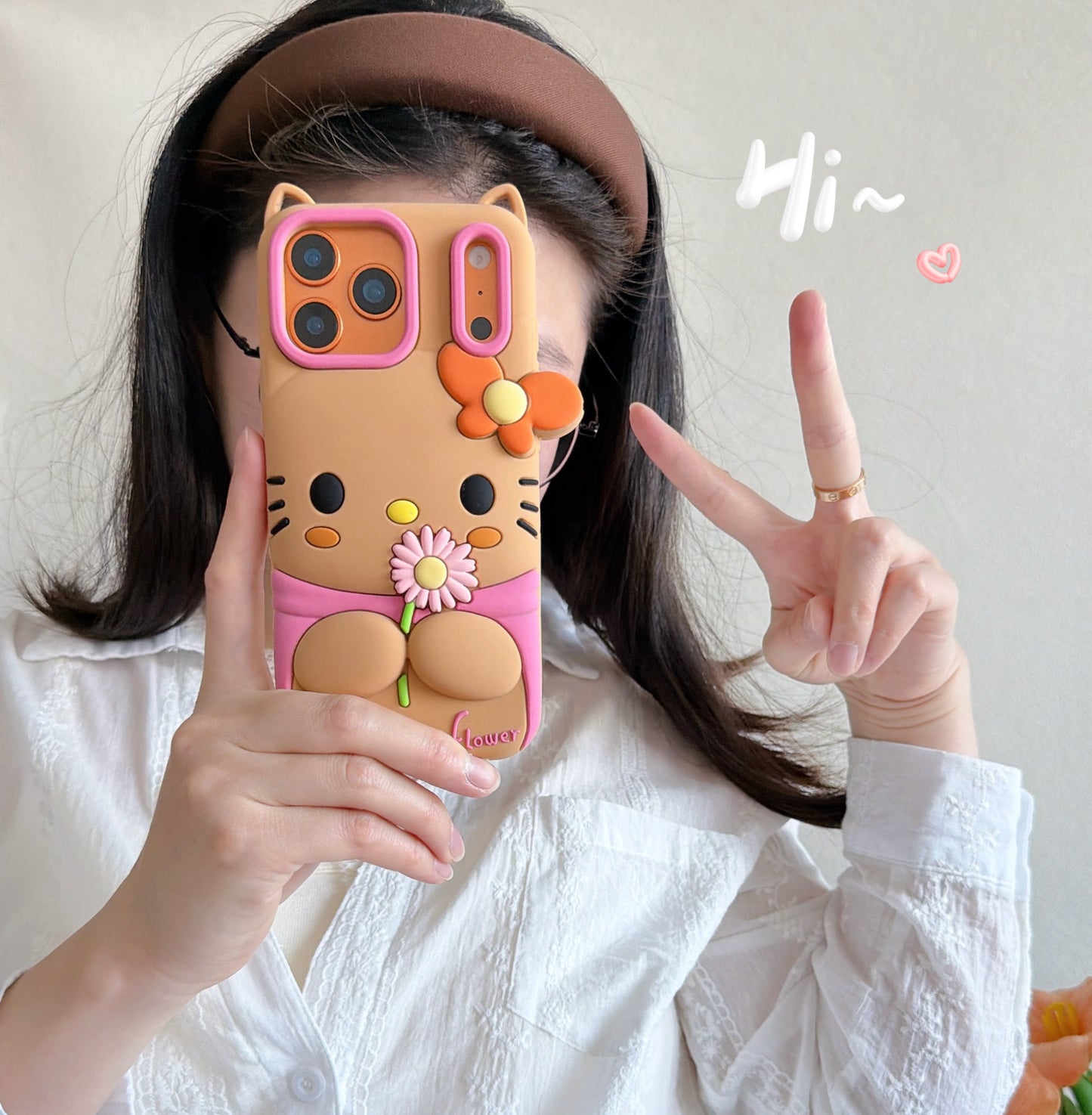 Soft flower kt butterfly silicone Phone Case for iPhone 12pm-17 series.free shipping.