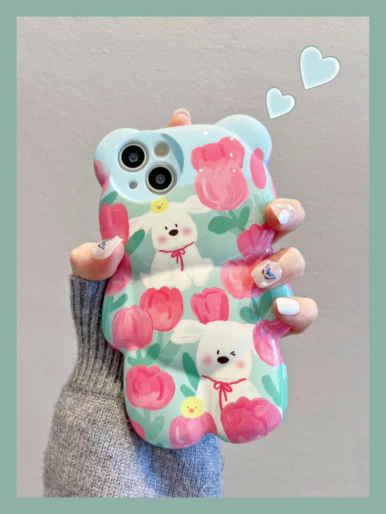 Bear shaped cute case for iPhone X-14PM.