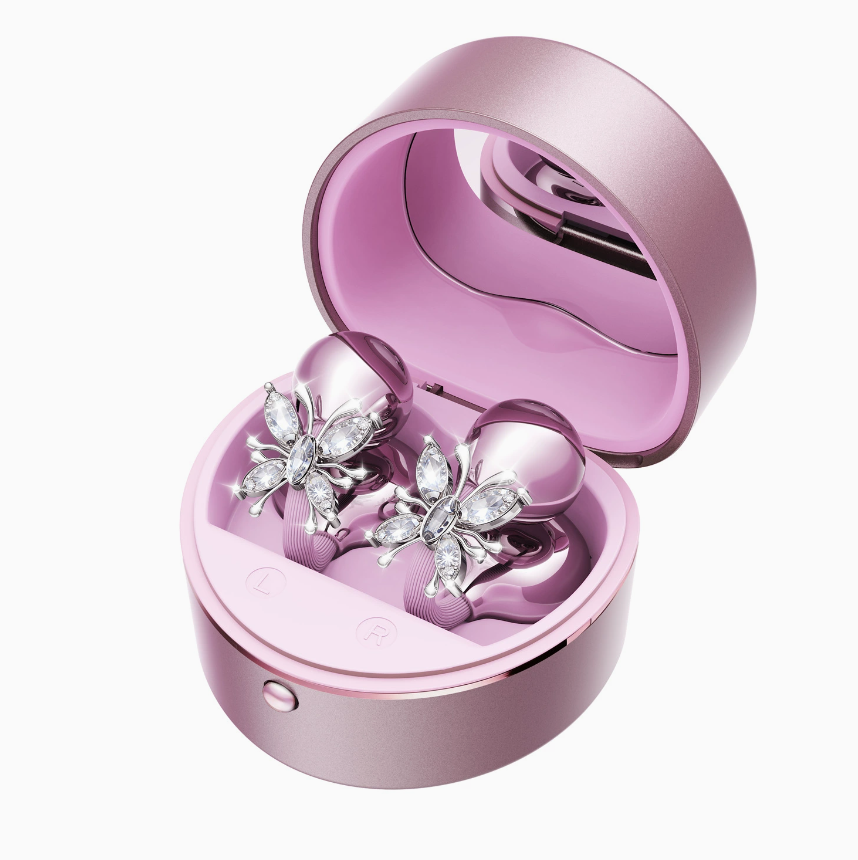 Bluetooth earphones wireless clip-on headphones for lady,girly,gifts for her.