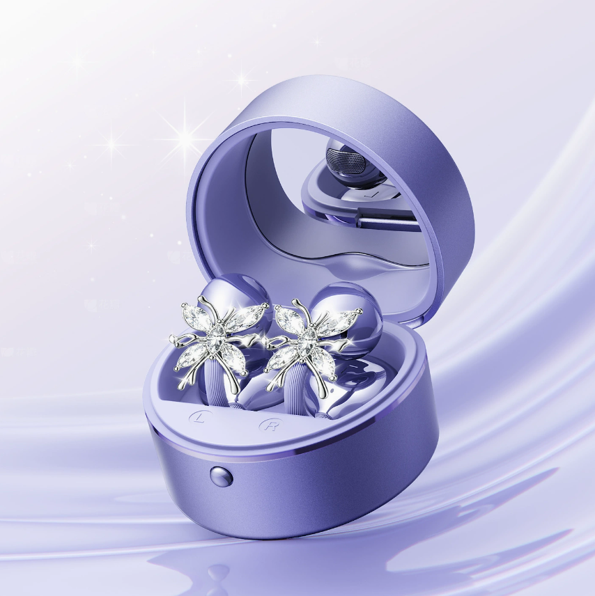 Bluetooth earphones wireless clip-on headphones for lady,girly,gifts for her.