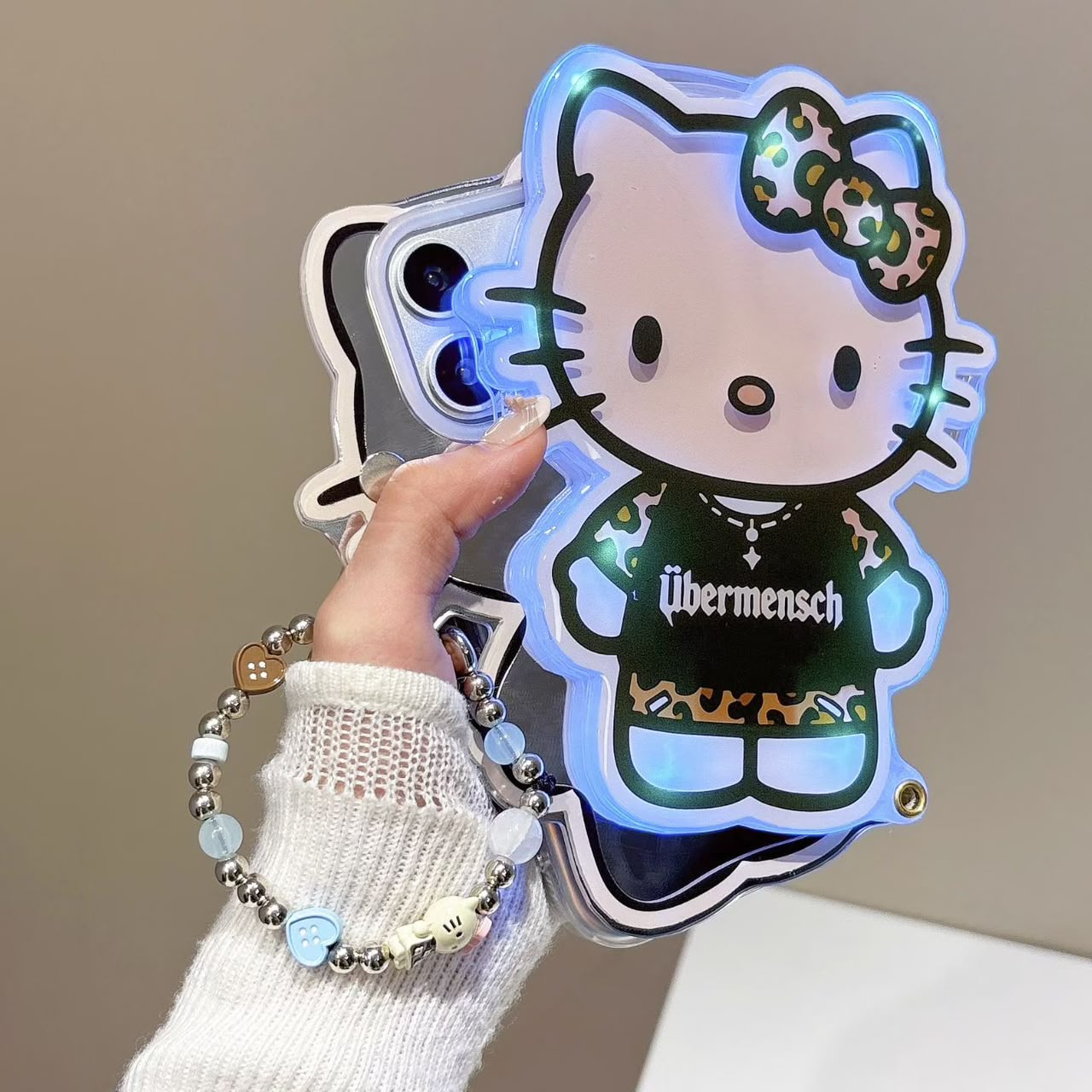 KT,PPG,DORAMAN-Slide Makeup Mirror cases for iPhone 13 14 15 16 17 18 series,Cute protective Creative and pretty