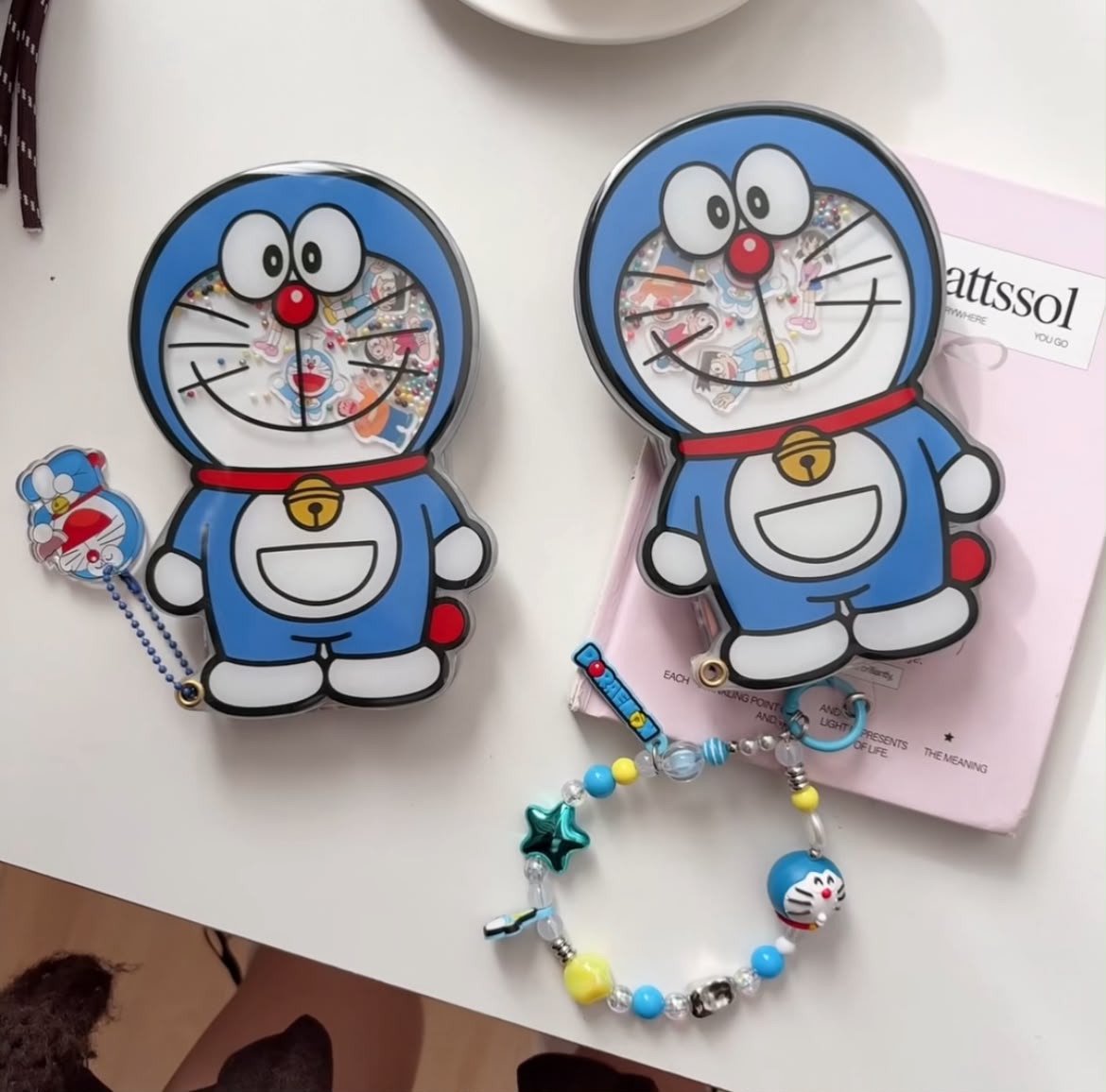 KT,PPG,DORAMAN-Slide Makeup Mirror cases for iPhone 13 14 15 16 17 18 series,Cute protective Creative and pretty
