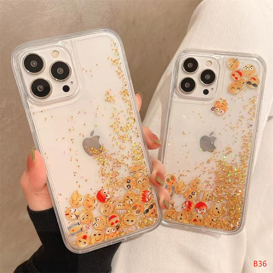 Glitter Emoji face cases for iPhone 7P-15pm.