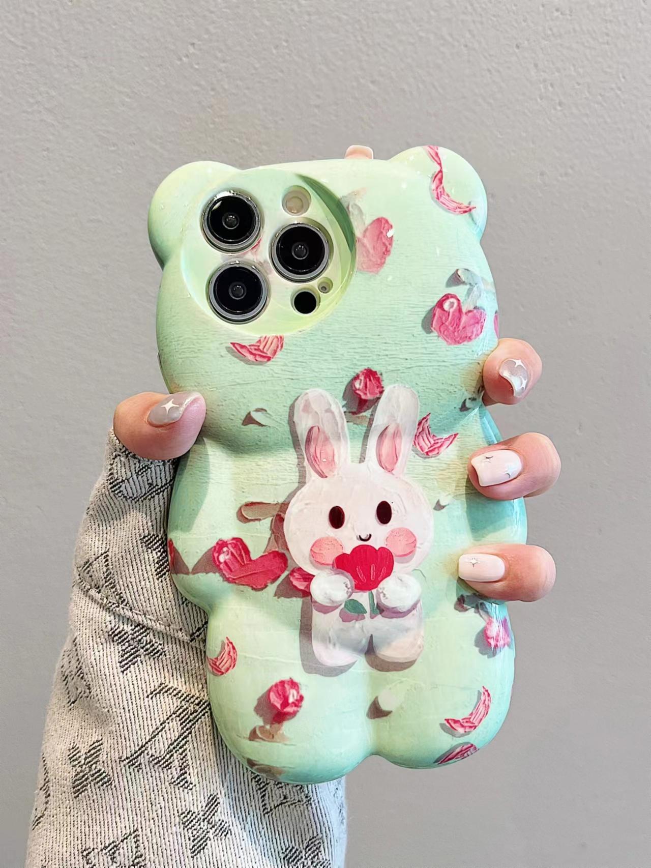 Bear shaped cute case for iPhone X-14PM.