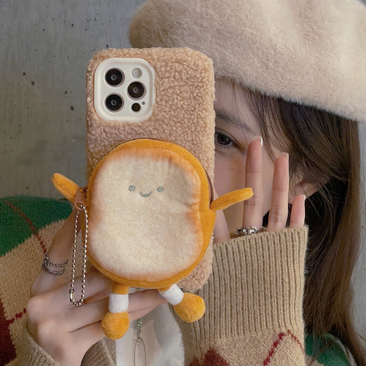 iPhone case,Plush,Stuffed toast purse.