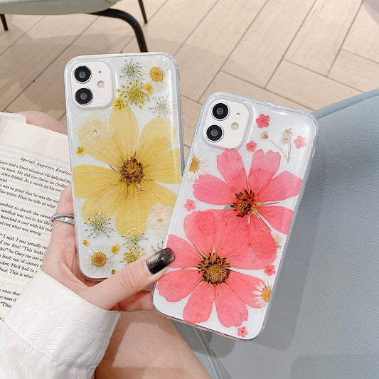 iPhone case,Large yellow flowers and large pink flowers.