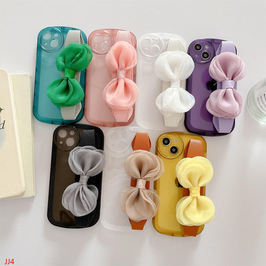 Lace bow wristband case for iPhone.