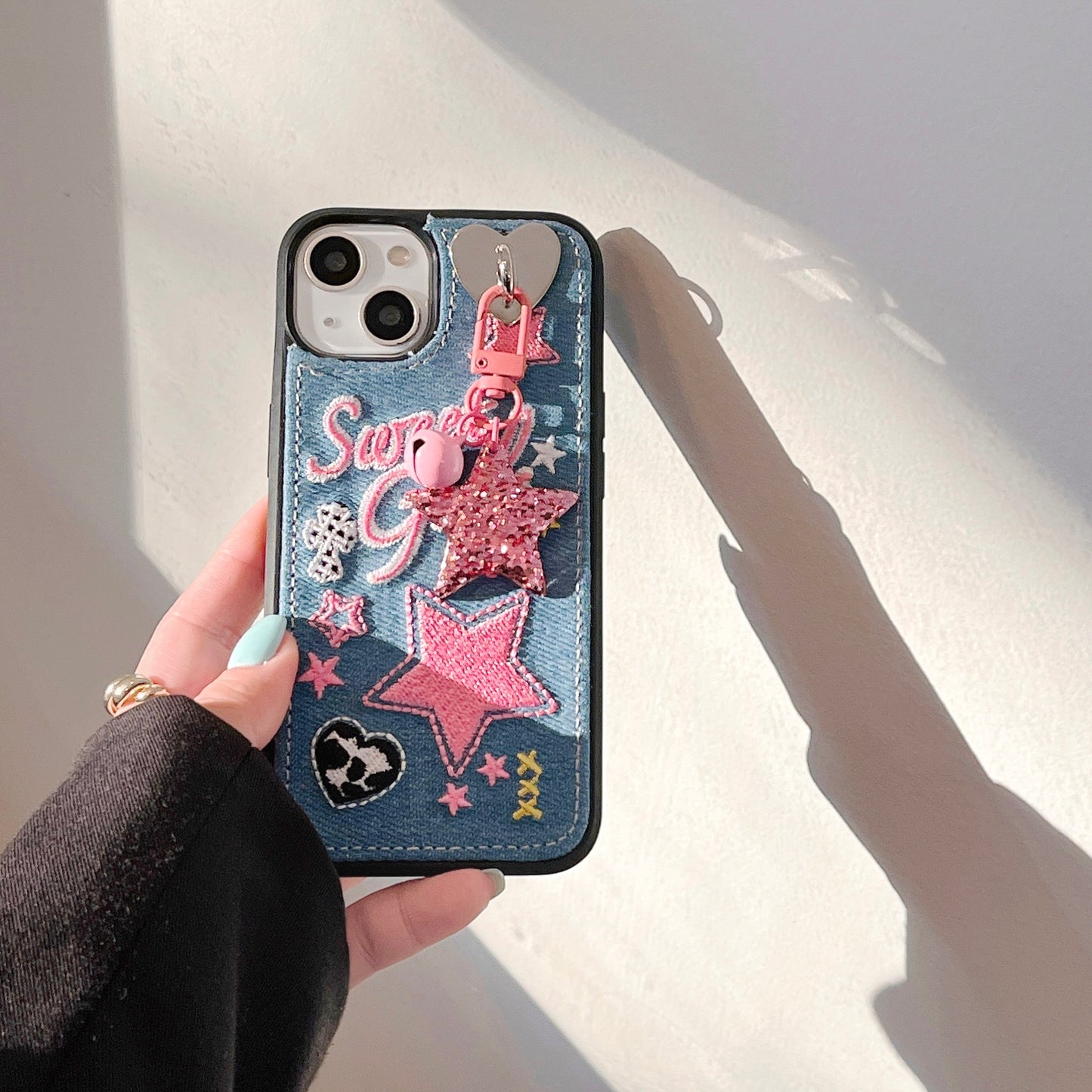 iPhone case With pendant,Cowboy Embroidery,Star Embroidery.