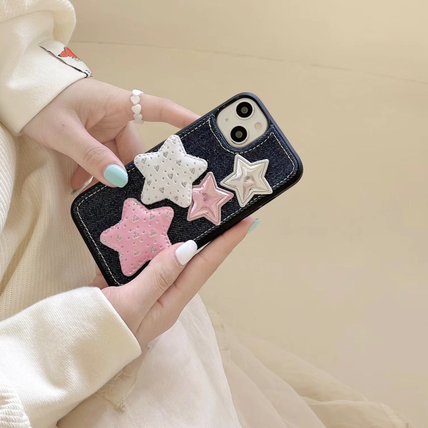 iPhone case,Cowboy Embroidery,Star Embroidery.