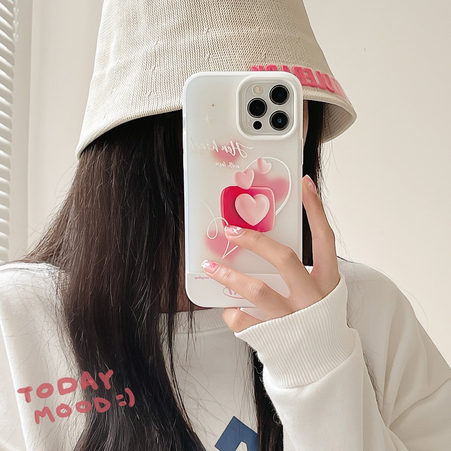 iPhone case,Pink heart.