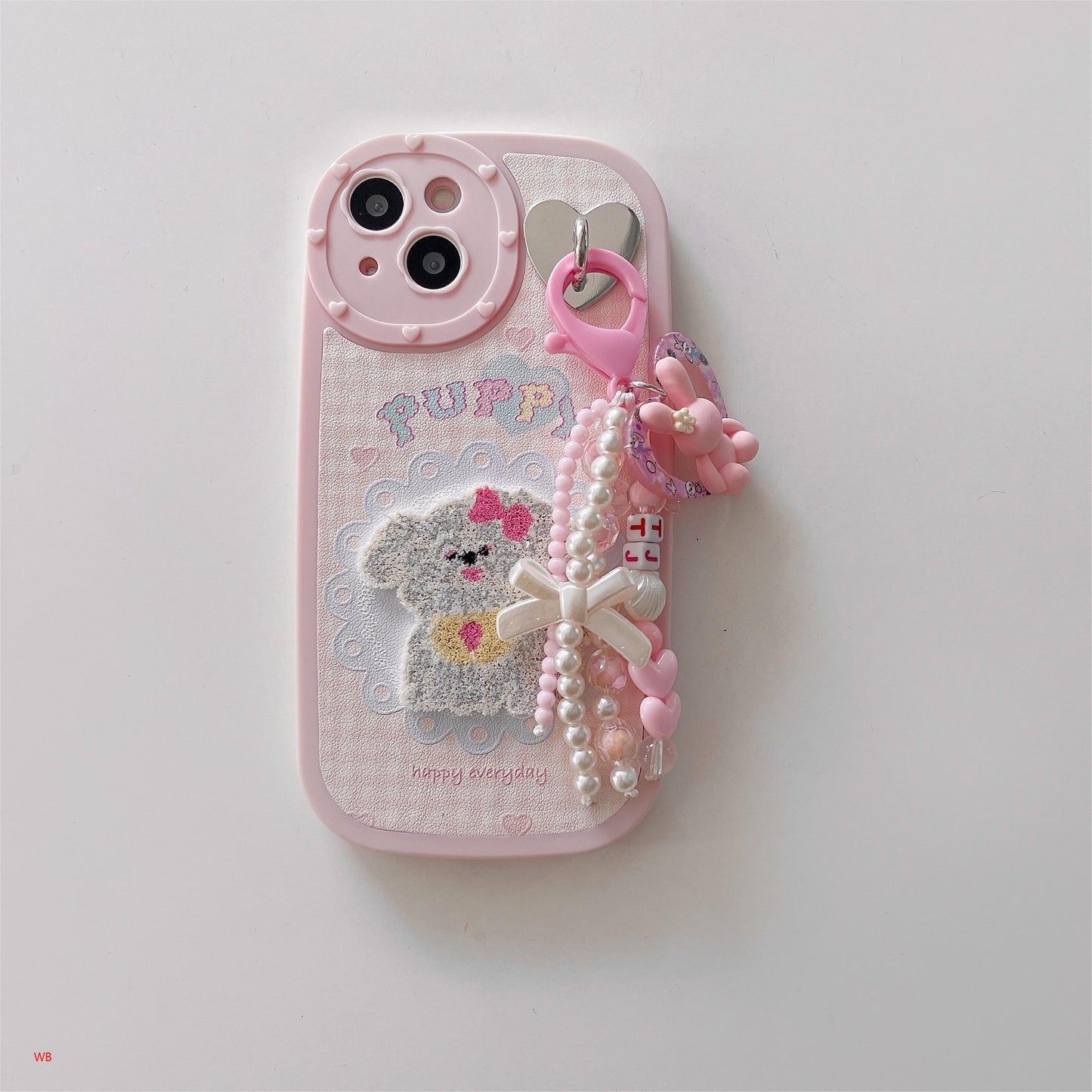 iPhone case With pendant,Cowboy Embroidery,Cute embroidered dog.