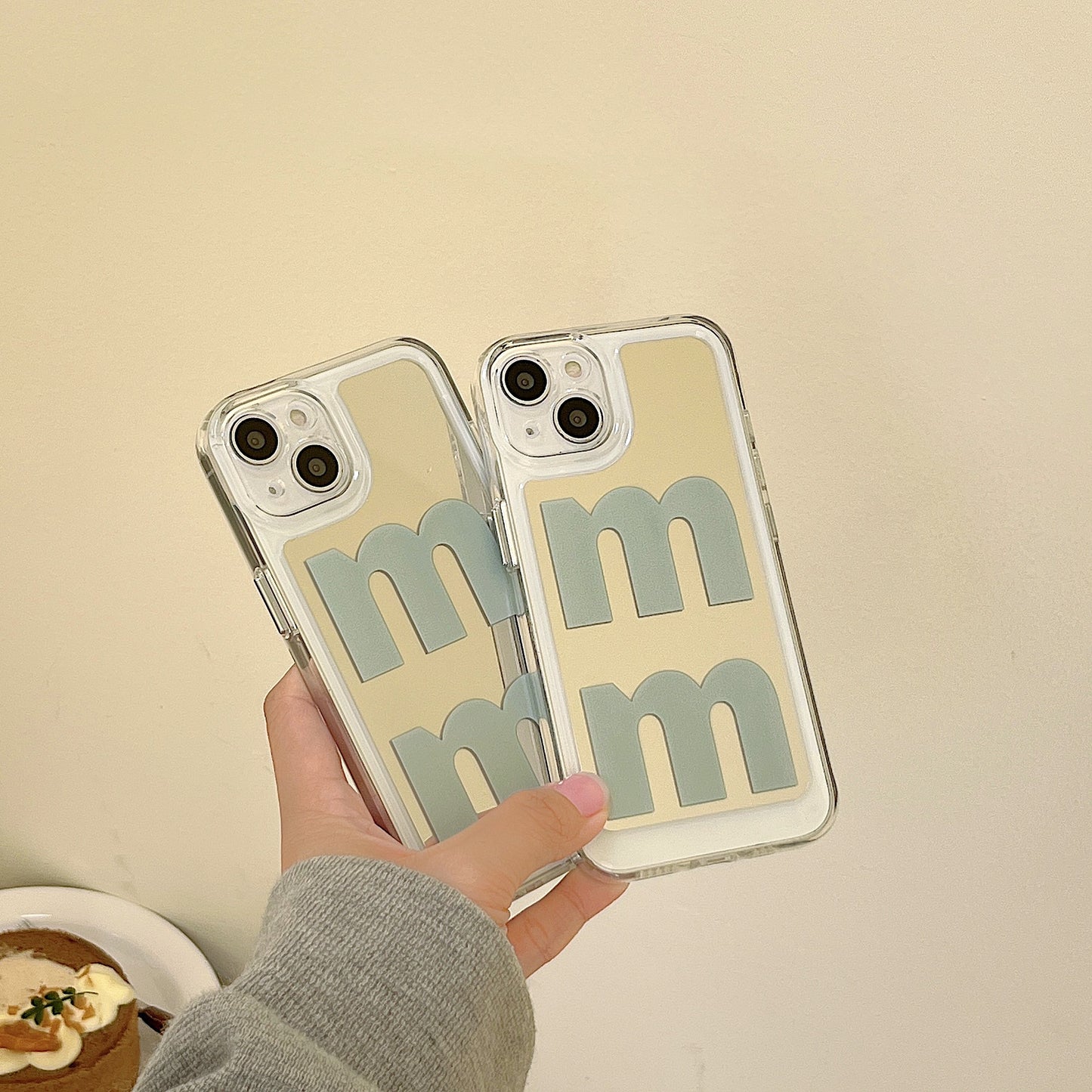 iPhone case,Minimalist letters,Mirror.