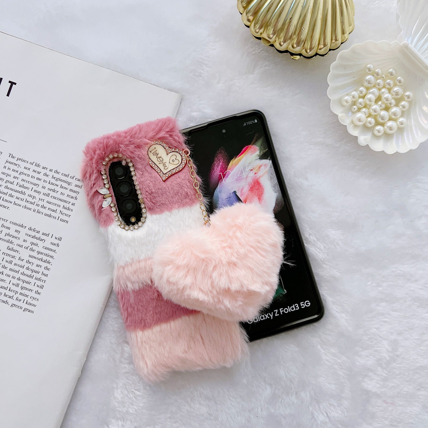 Z Fold 3-4-5-6-7-8 case,Folding Plush Shell.