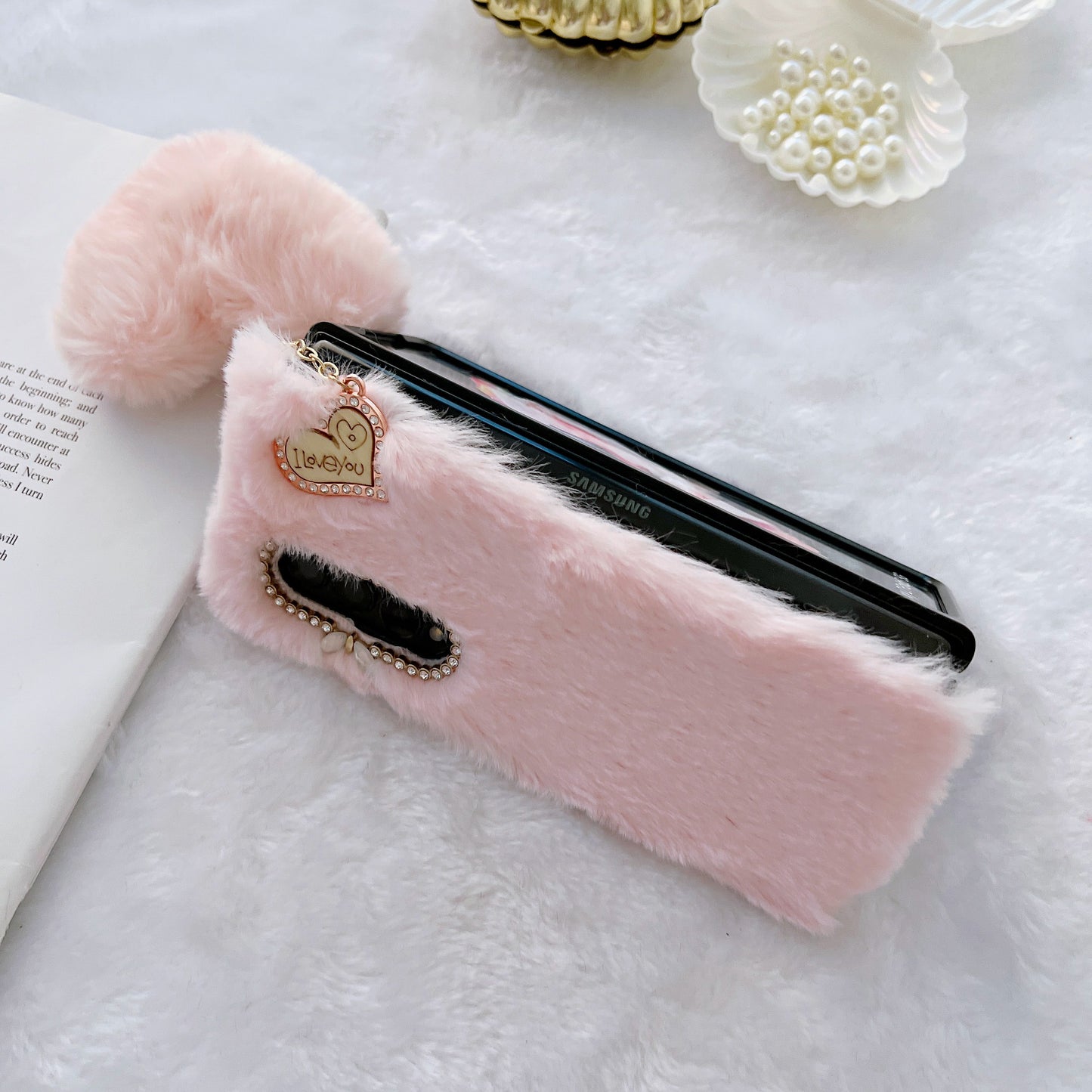 Z Fold 3-4-5-6-7-8 case,Folding Plush Shell.