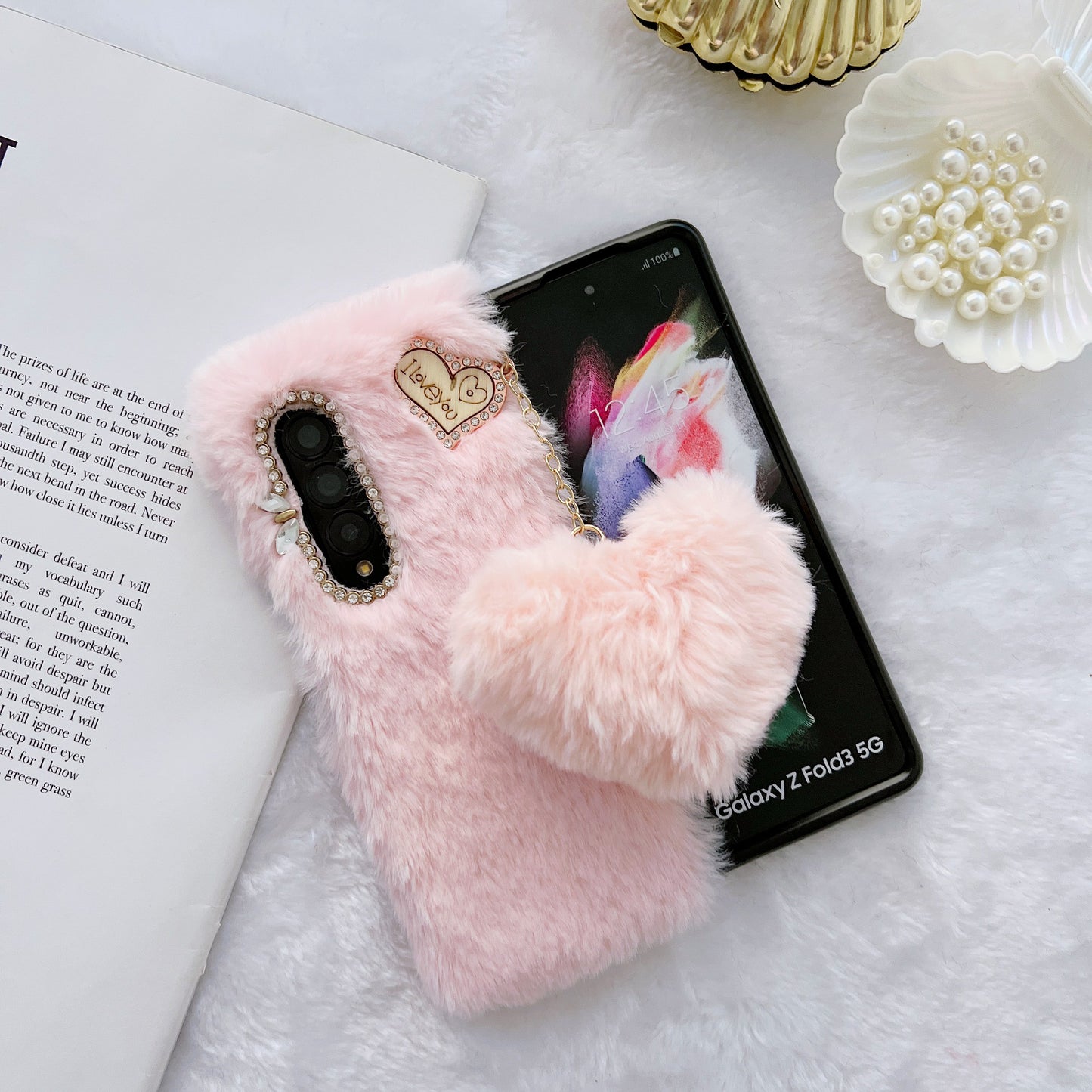 Z Fold 3-4-5-6-7-8 case,Folding Plush Shell.