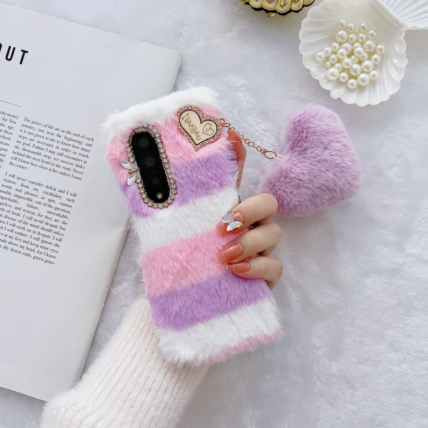 Z Fold 3-4-5-6-7-8 case,Folding Plush Shell.
