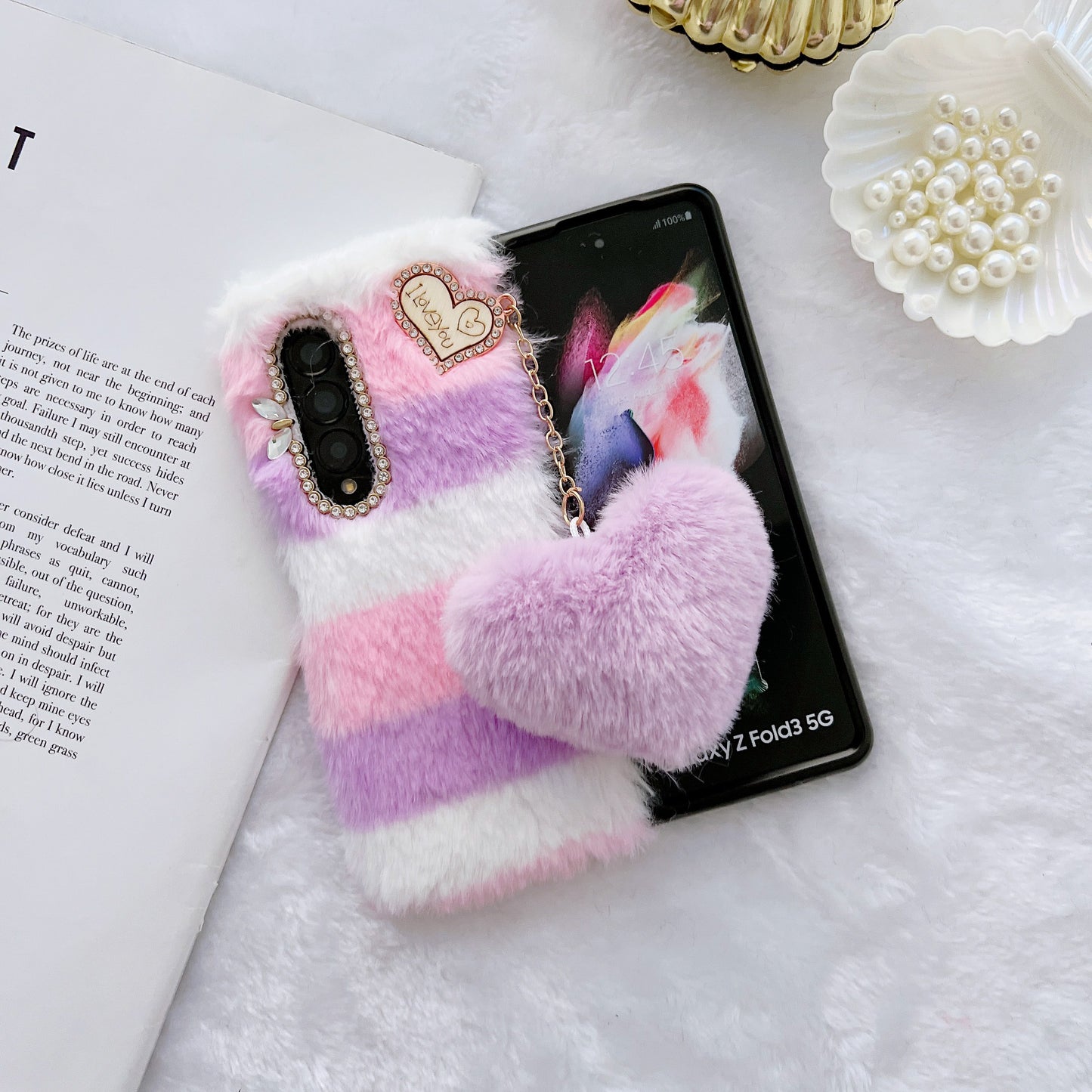 Z Fold 3-4-5-6-7-8 case,Folding Plush Shell.