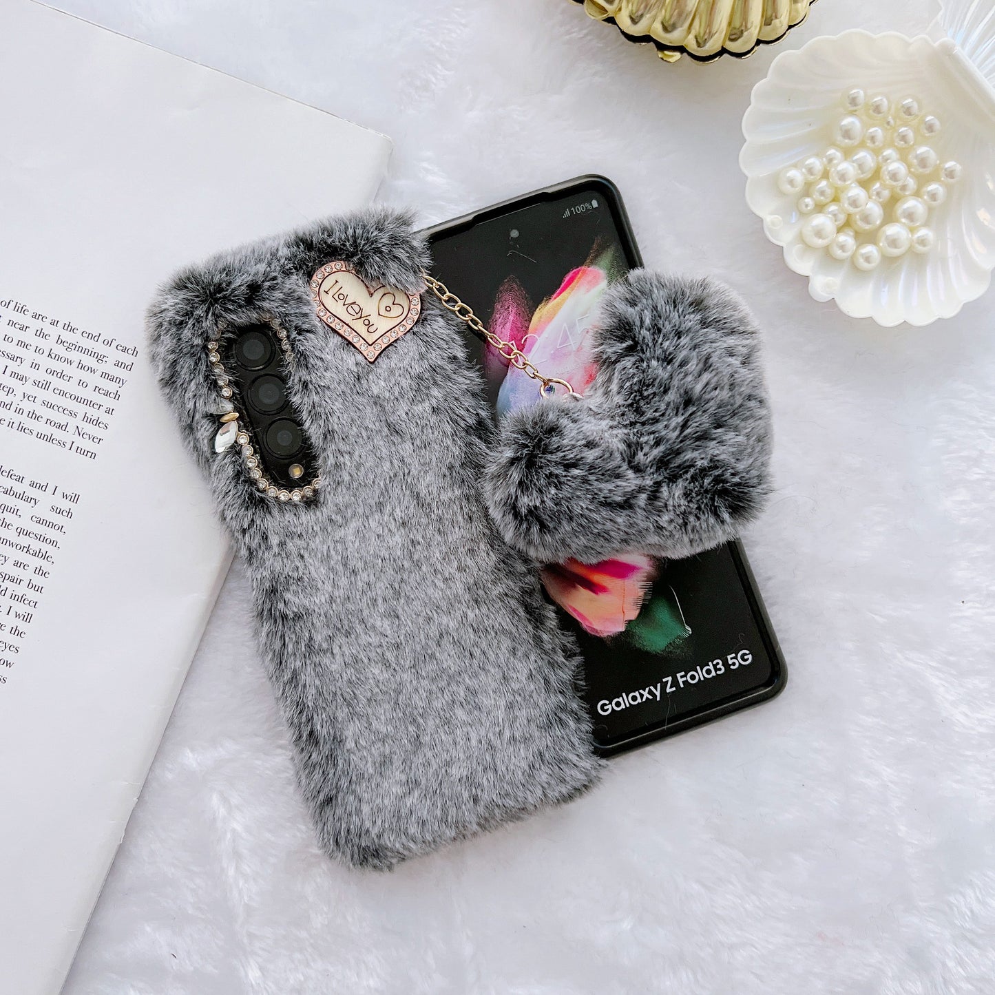 Z Fold 3-4-5-6-7-8 case,Folding Plush Shell.