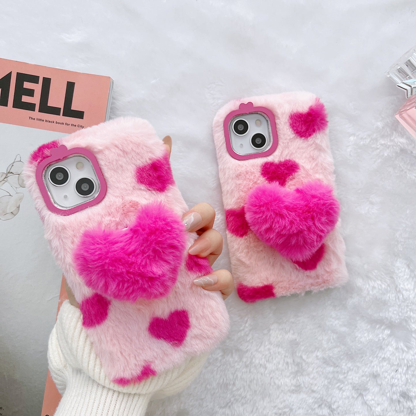 iPhone case,fluffy cute,with phone stand.
