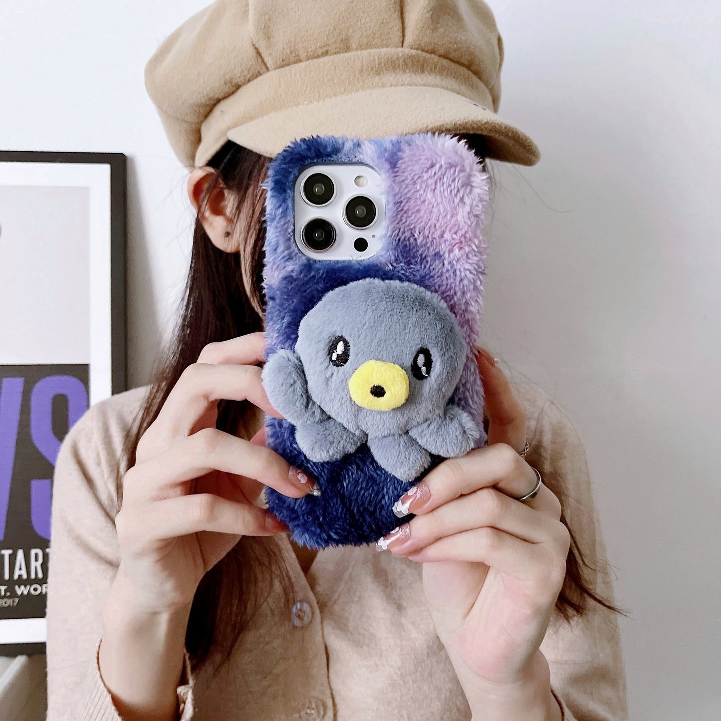 Furry octopus phone case,iPhoneX-14Promax.