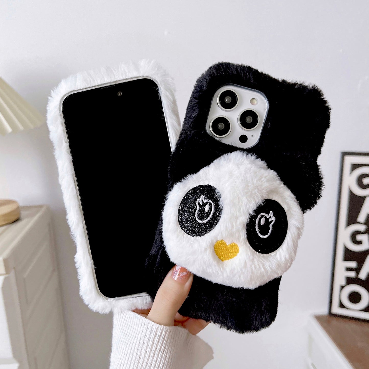 Giant Panda Plush Phone Case,iPhoneX-14Promax.