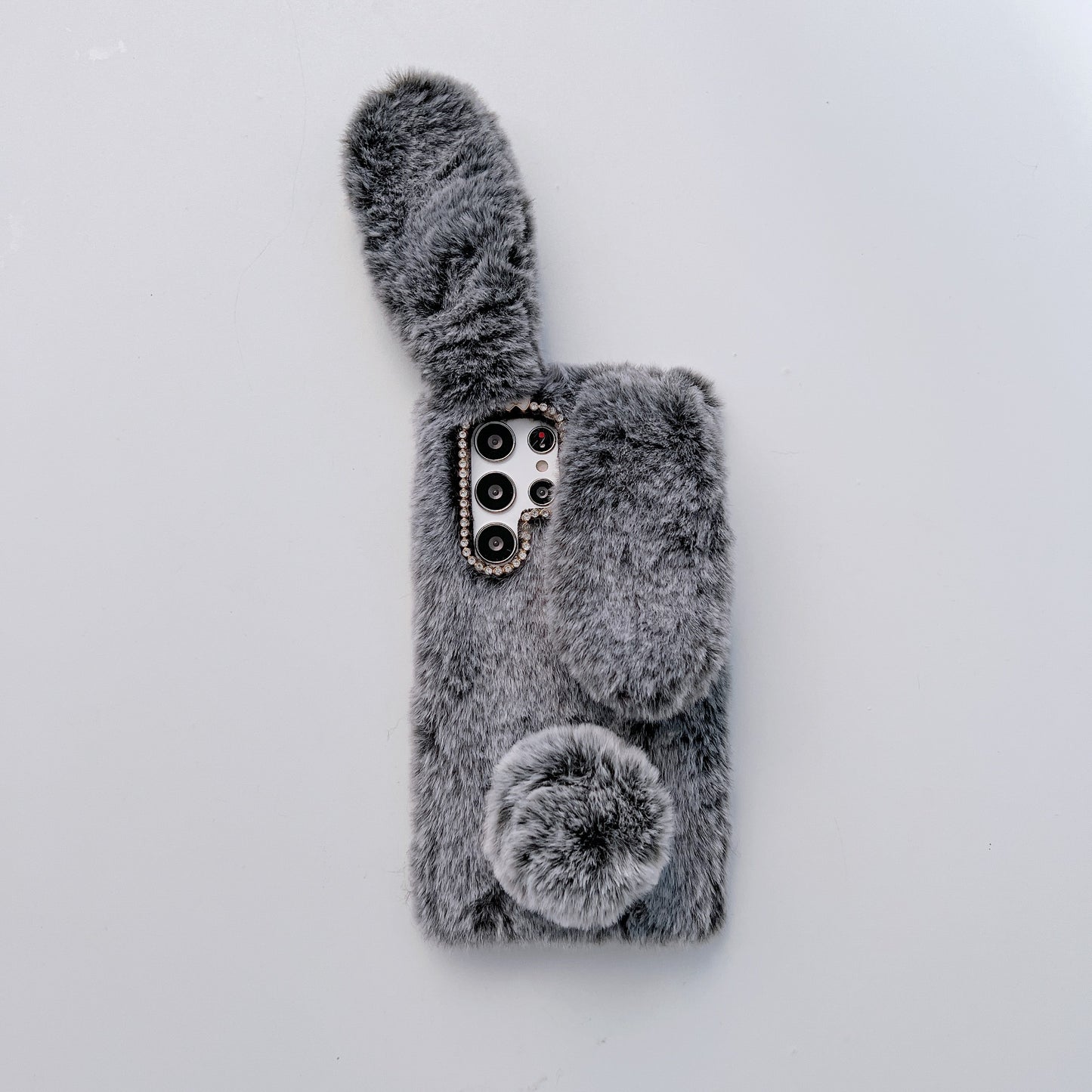 Fluffy Bunny case for iPhone/Samsung phone,S22/23/24/25 Series,Plush rabbit ears.free shipping.