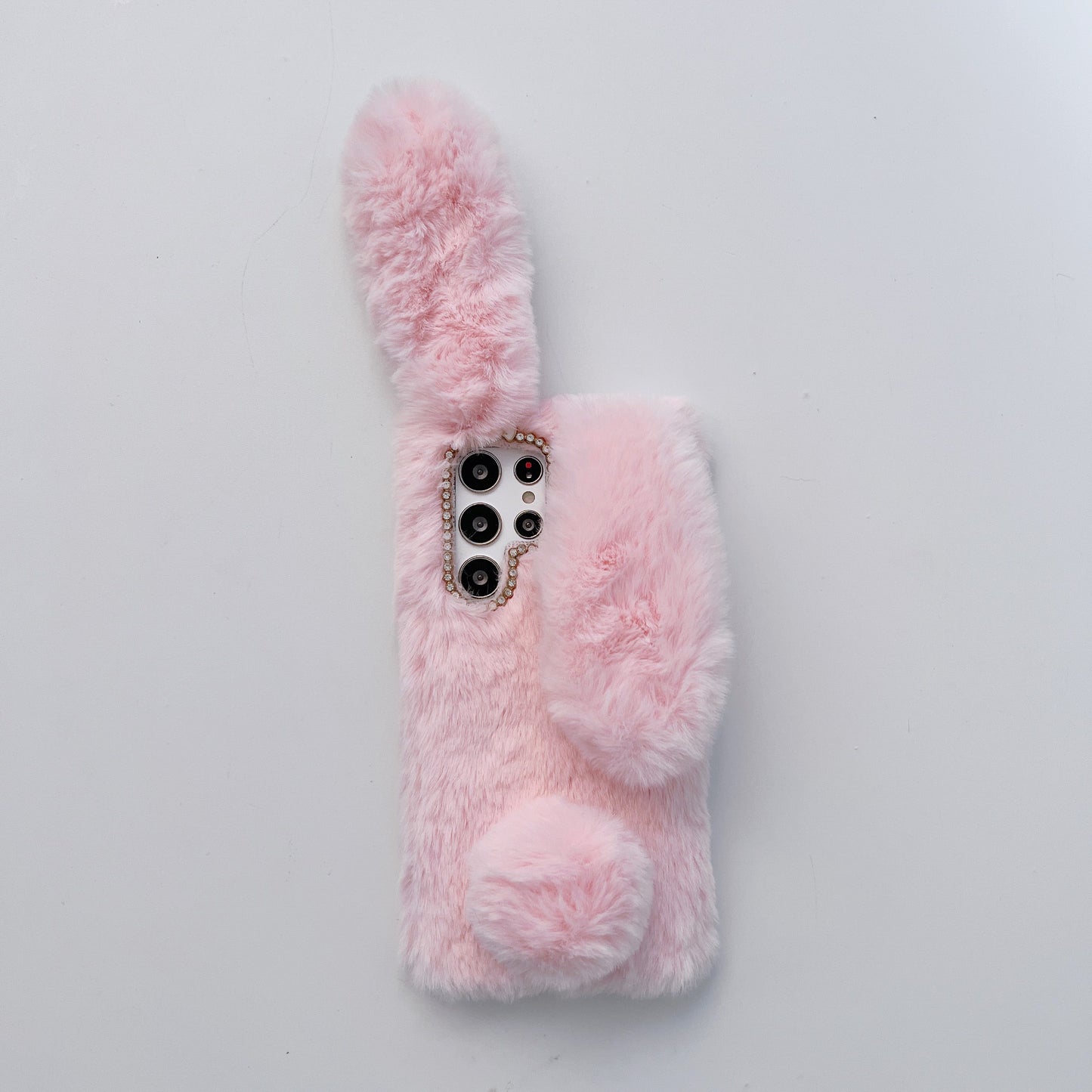 Fluffy Bunny case for iPhone/Samsung phone,S22/23/24/25 Series,Plush rabbit ears.free shipping.