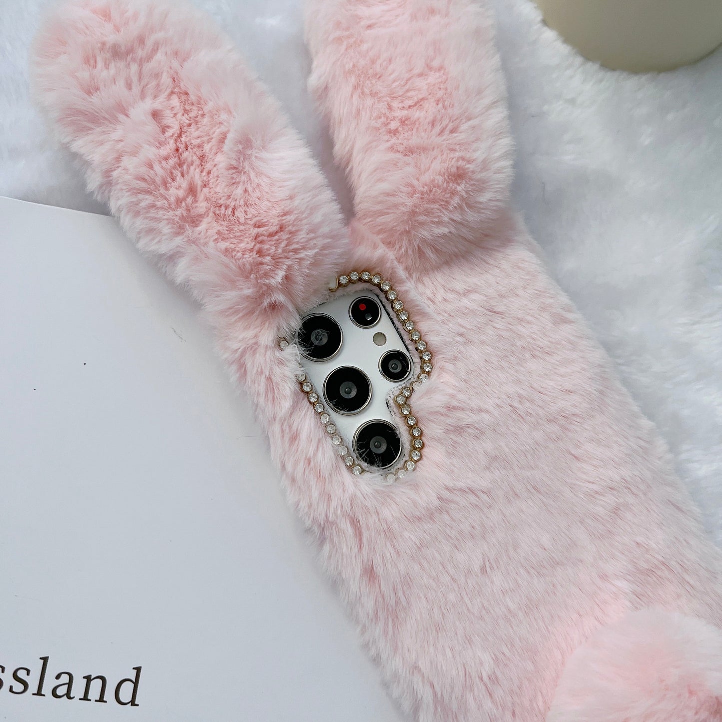 iPhone case,Cute plush rabbit ears.