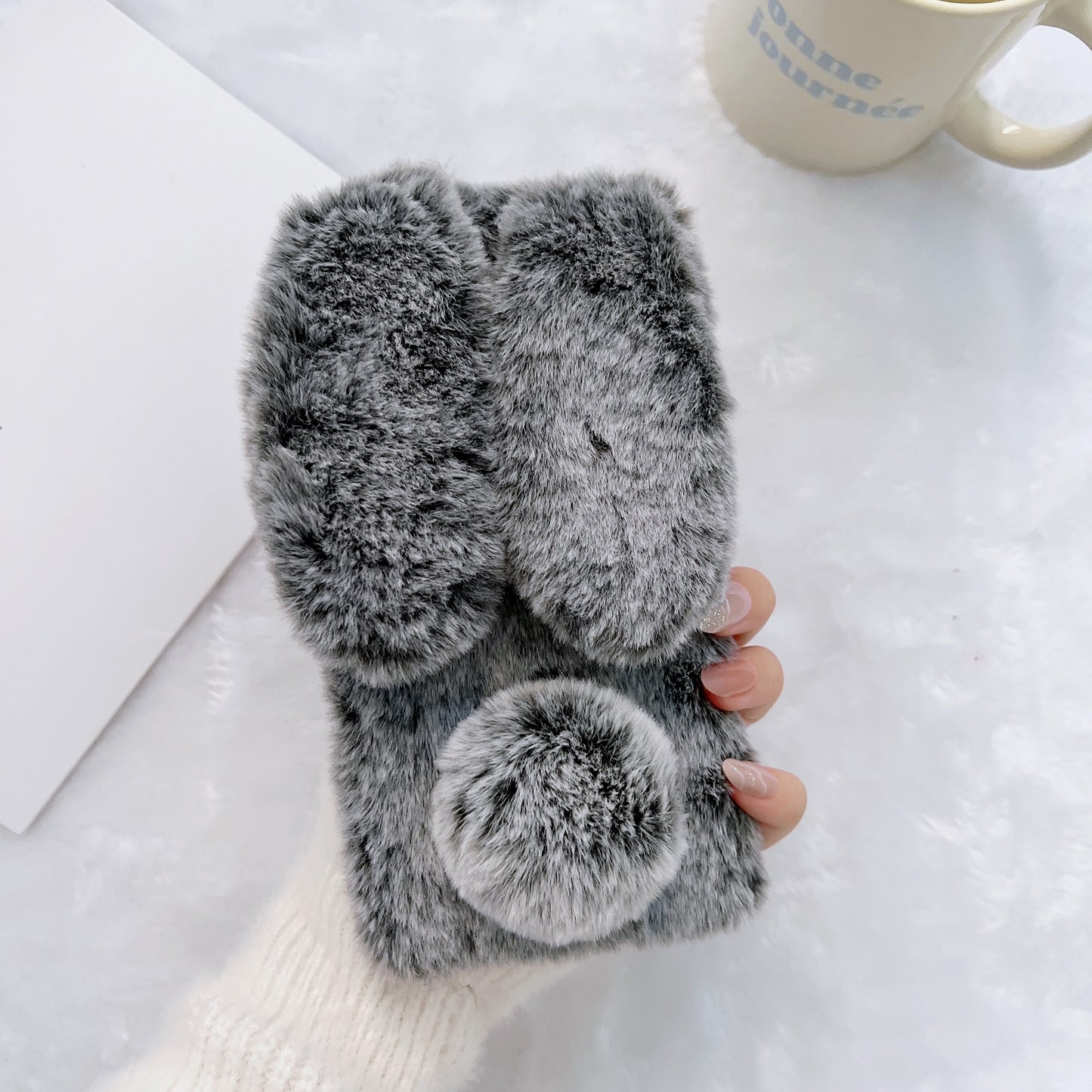 Fluffy Bunny case for iPhone/Samsung phone,S22/23/24/25 Series,Plush rabbit ears.free shipping.