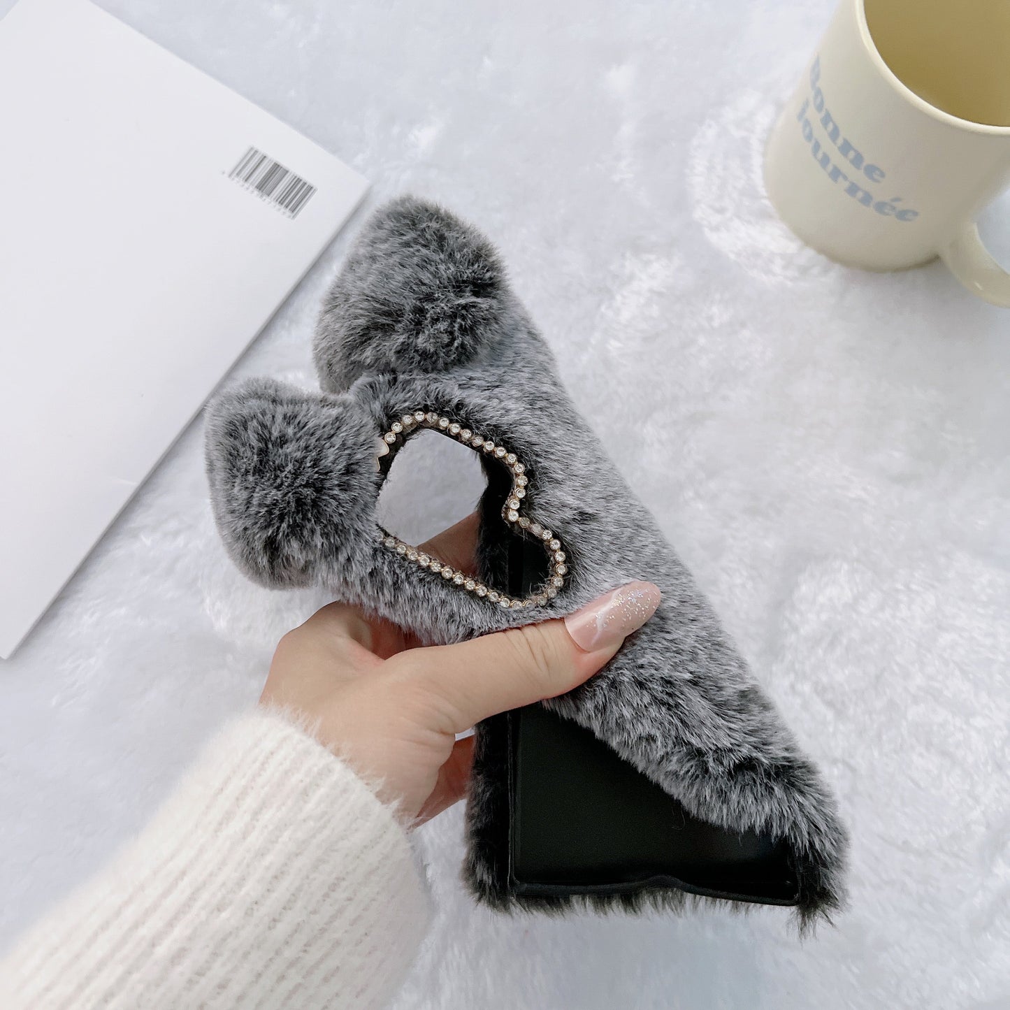Fluffy Bunny case for iPhone/Samsung phone,S22/23/24/25 Series,Plush rabbit ears.free shipping.