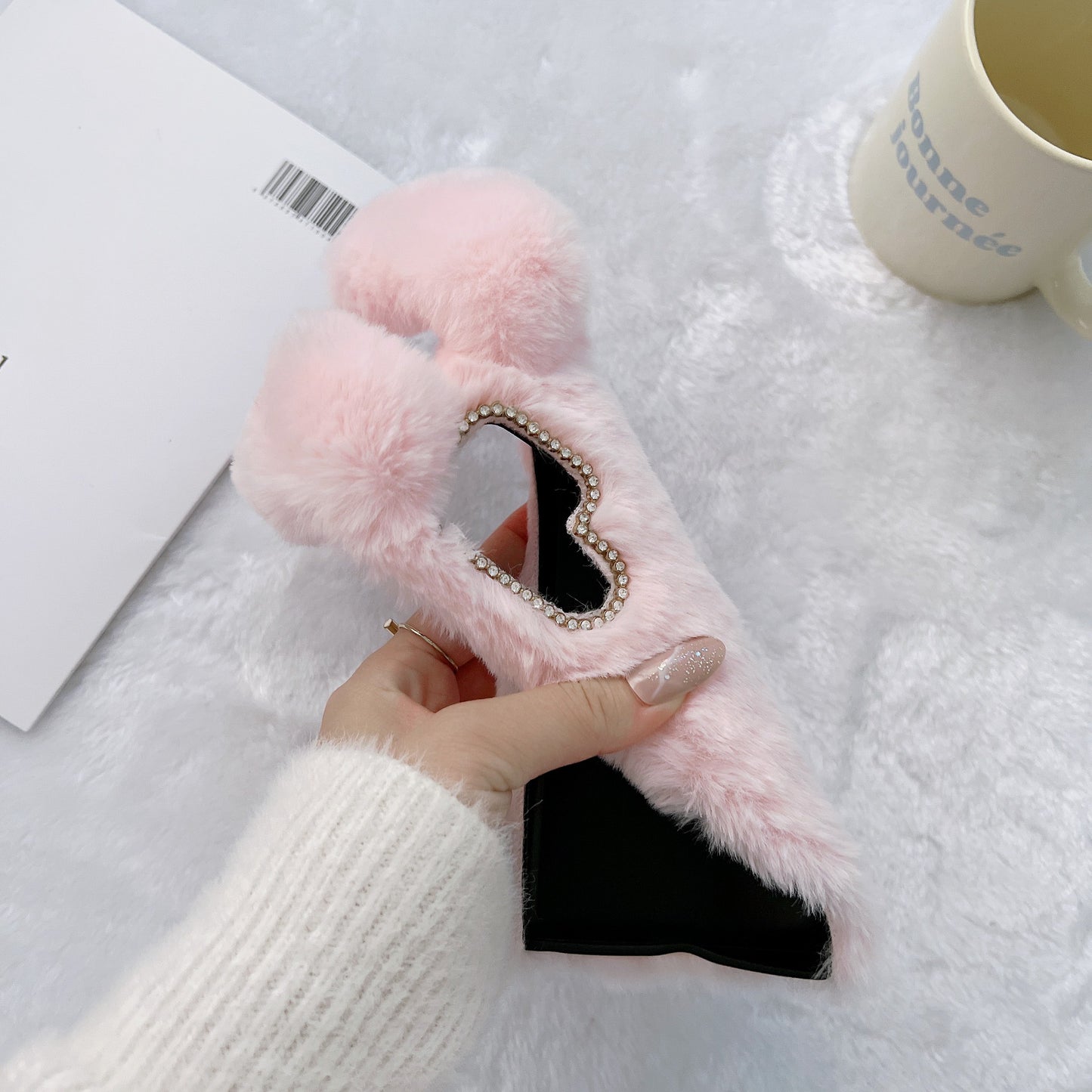 Fluffy Bunny case for iPhone/Samsung phone,S22/23/24/25 Series,Plush rabbit ears.free shipping.