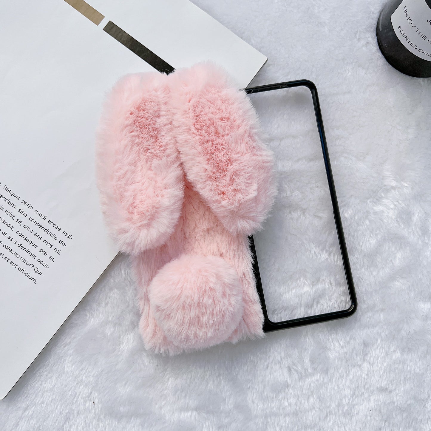 Z Fold 3-4-5-6-7-8 case,Fluffy,Cartoon rabbit.