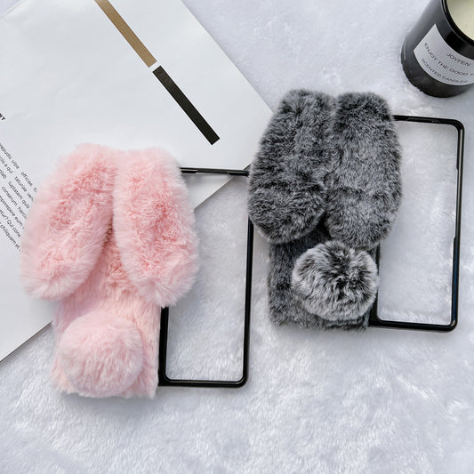 Z Fold 3-4-5-6-7-8 case,Fluffy,Cartoon rabbit.