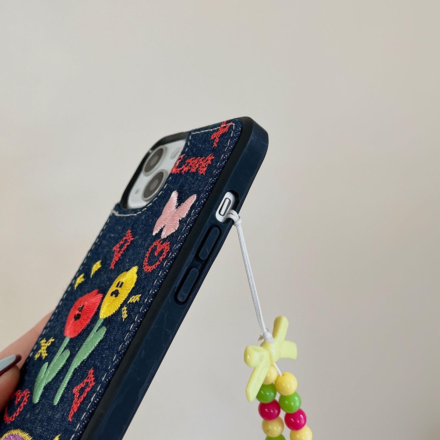 iPhone case,Cowboy Embroidery,Flowers,Butterfly.