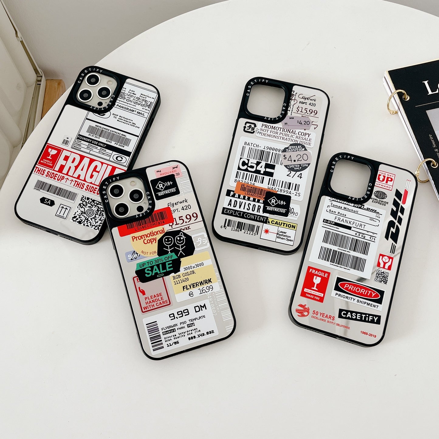 iPhone case,Logistics labels,Mirror case.